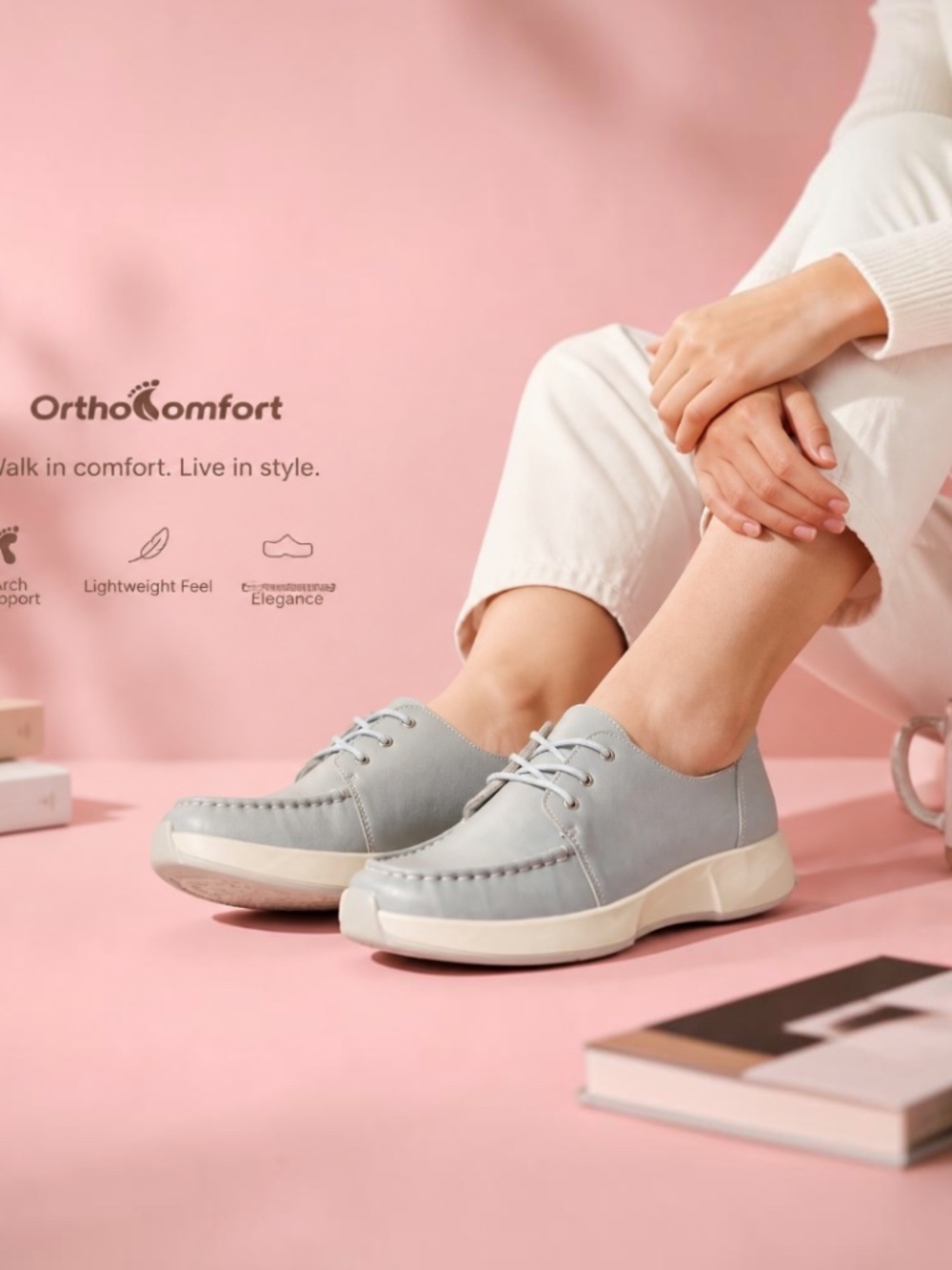Women's Ortho Grey Oxfords NIB